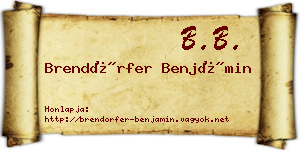 Brendörfer Benjámin névjegykártya